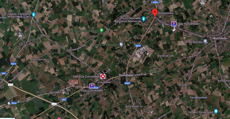 Passendale Map
